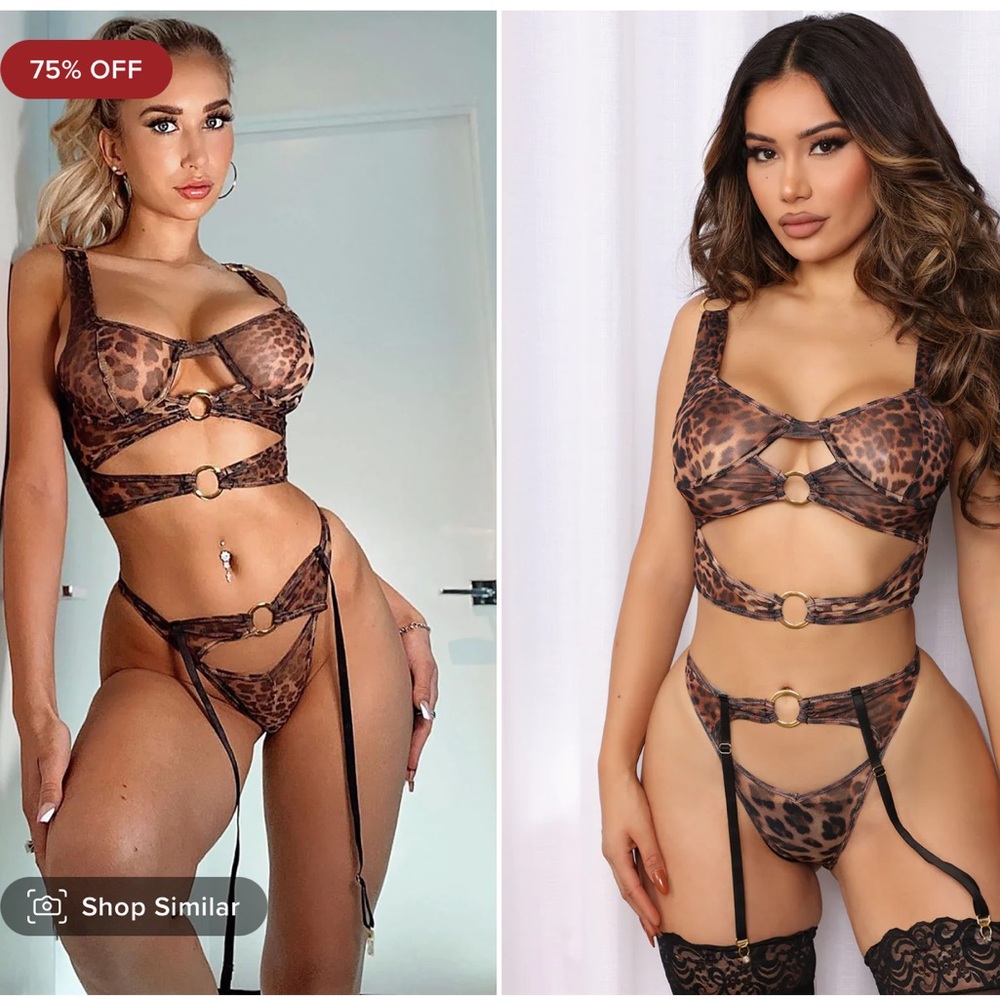 Fashion Nova Leopard Lingerie Set